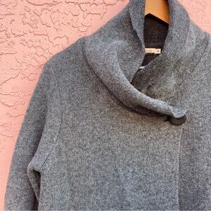 Chiaramente Gray High Collar Sweater Cardigan Poncho Wool Blend Size Medium